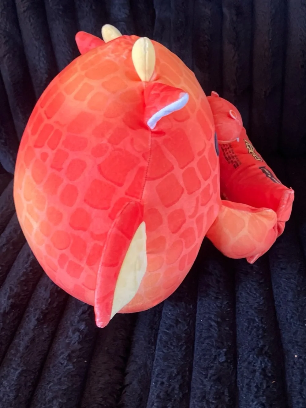 Reese's Orange Dragon Plush Pet Bed - Orange